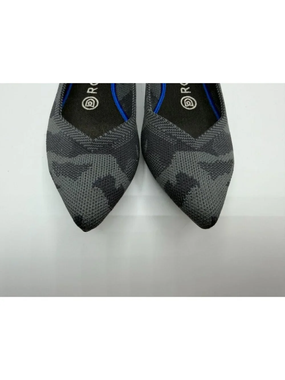 Rothy's The Flats Ballet Women Size 7 Grey Camo Pointed Toe Knit Casual Shoe